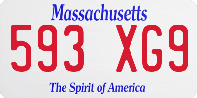 MA license plate 593XG9