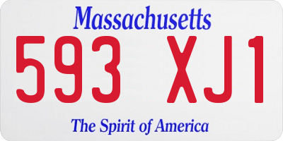 MA license plate 593XJ1