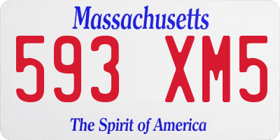 MA license plate 593XM5