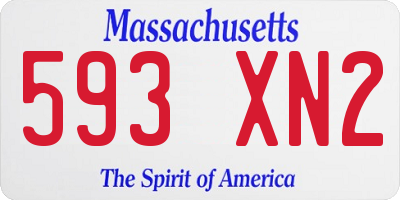 MA license plate 593XN2