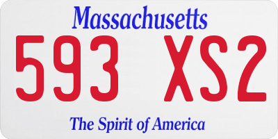 MA license plate 593XS2