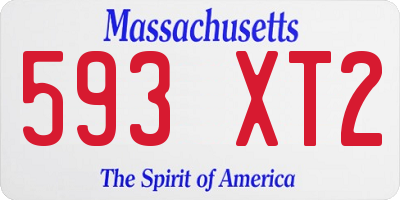 MA license plate 593XT2