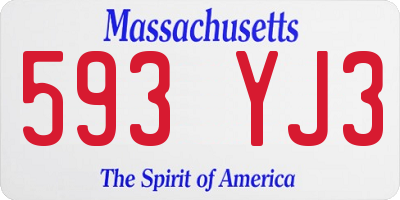 MA license plate 593YJ3