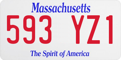 MA license plate 593YZ1