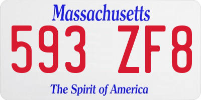 MA license plate 593ZF8