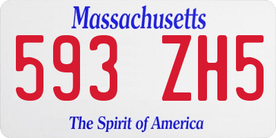 MA license plate 593ZH5