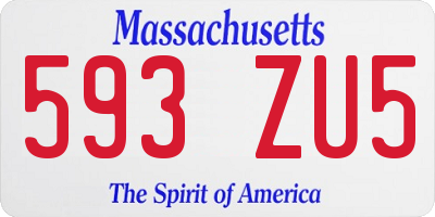 MA license plate 593ZU5