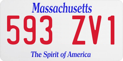 MA license plate 593ZV1