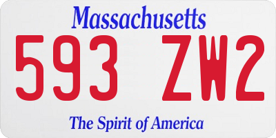 MA license plate 593ZW2