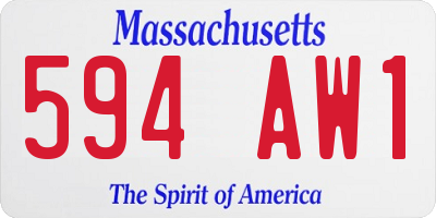 MA license plate 594AW1