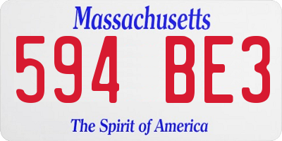 MA license plate 594BE3