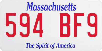 MA license plate 594BF9