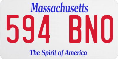 MA license plate 594BN0