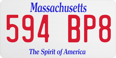 MA license plate 594BP8