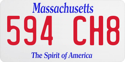 MA license plate 594CH8