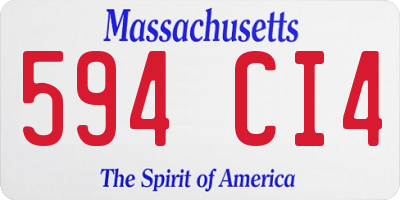 MA license plate 594CI4