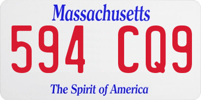 MA license plate 594CQ9