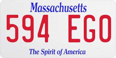 MA license plate 594EG0