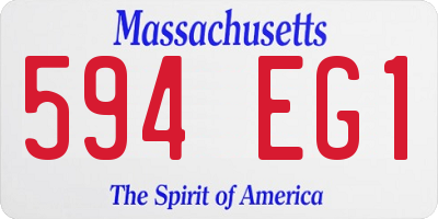 MA license plate 594EG1
