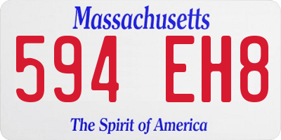 MA license plate 594EH8
