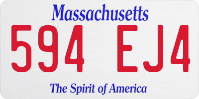 MA license plate 594EJ4