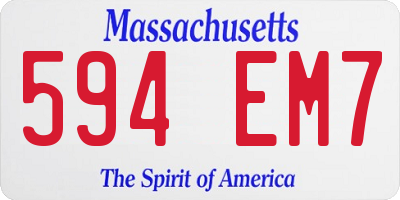MA license plate 594EM7