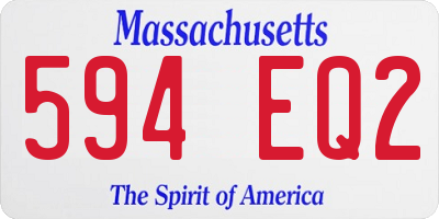 MA license plate 594EQ2