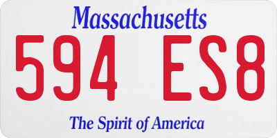 MA license plate 594ES8