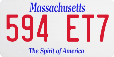 MA license plate 594ET7