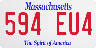 MA license plate 594EU4