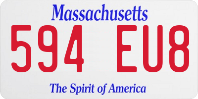 MA license plate 594EU8