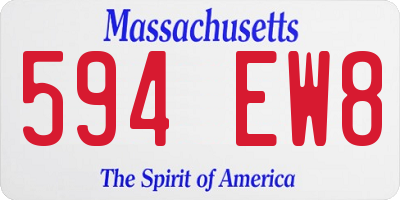 MA license plate 594EW8