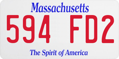 MA license plate 594FD2