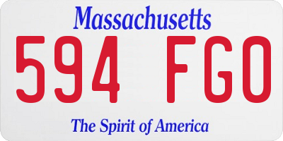 MA license plate 594FG0