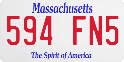 MA license plate 594FN5