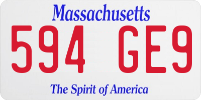 MA license plate 594GE9