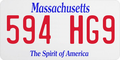MA license plate 594HG9