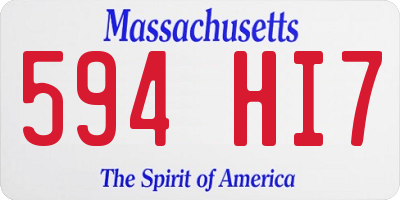 MA license plate 594HI7