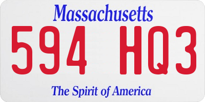 MA license plate 594HQ3