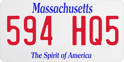 MA license plate 594HQ5