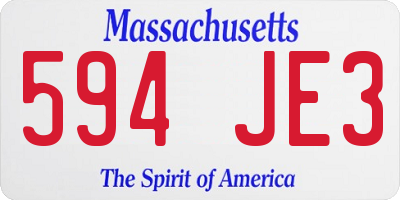 MA license plate 594JE3