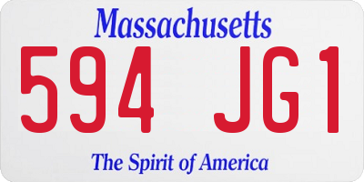 MA license plate 594JG1