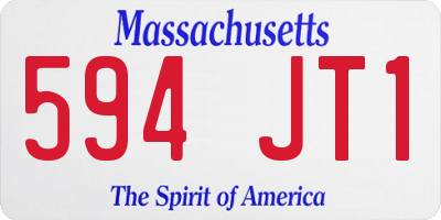 MA license plate 594JT1