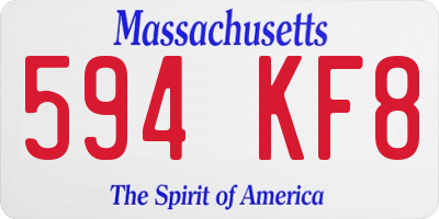 MA license plate 594KF8