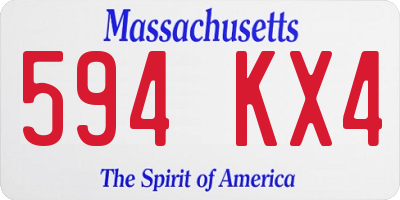 MA license plate 594KX4