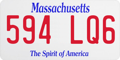 MA license plate 594LQ6