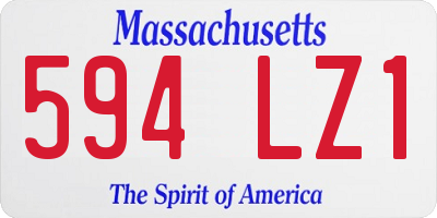 MA license plate 594LZ1