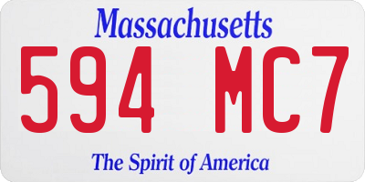 MA license plate 594MC7