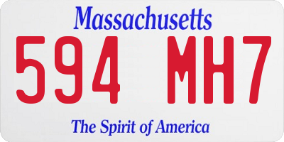 MA license plate 594MH7