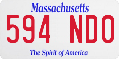 MA license plate 594ND0